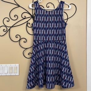 Divided H&M Navy Blue Patterned Dress - Size M